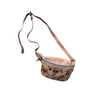 Sundance cross body or waist bag purse Italian Leather with Flower Design